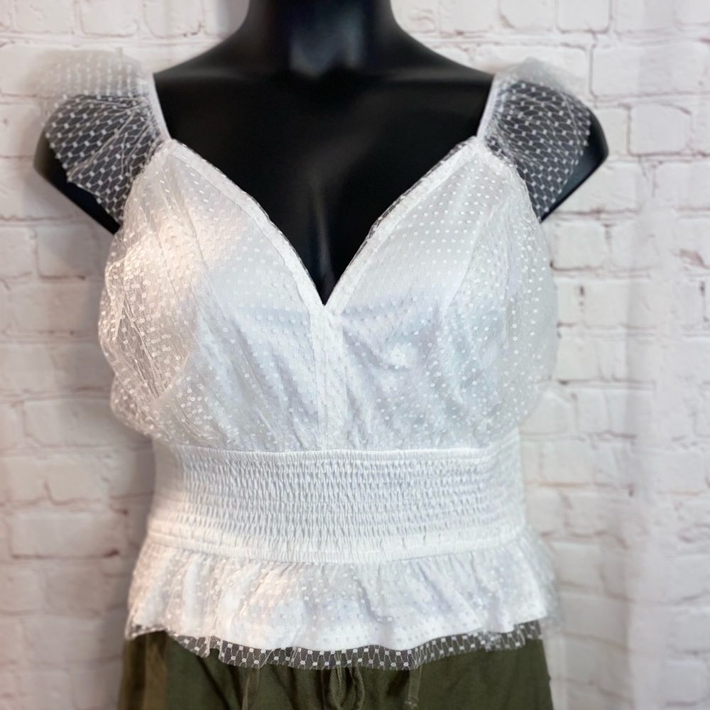 Peplum Tulle Tank Top